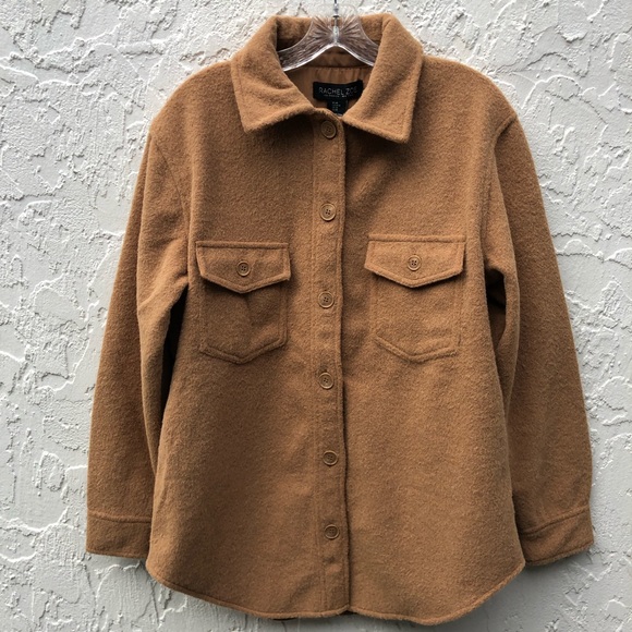 Rachel Zoe Jackets & Blazers - RACHEL ZOE Camel Teddy Shaket Shirt Jacket Size Medium